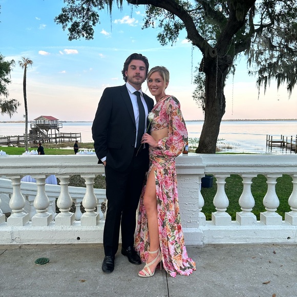 Bronx and Banco Sienna One Sleeve Gown in Rose - Picture 6 of 6